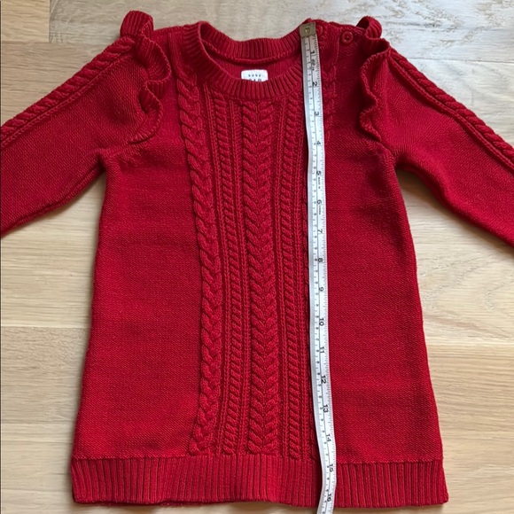 Baby Gap Red Cable Knit Sweater Dress - Size 12-18 months - Picture 6 of 6